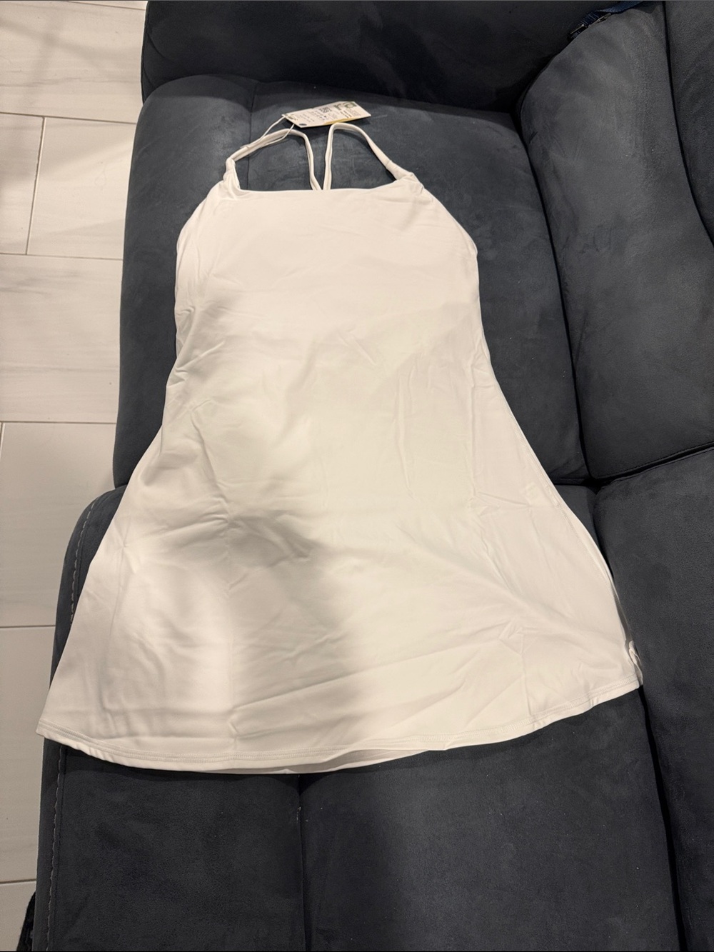 HALARA White Kids Casual Dress with Crisscross Back